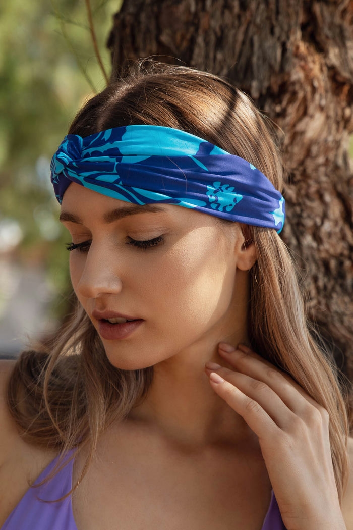 HEADBANDS - Flowers Blue&Light Blue