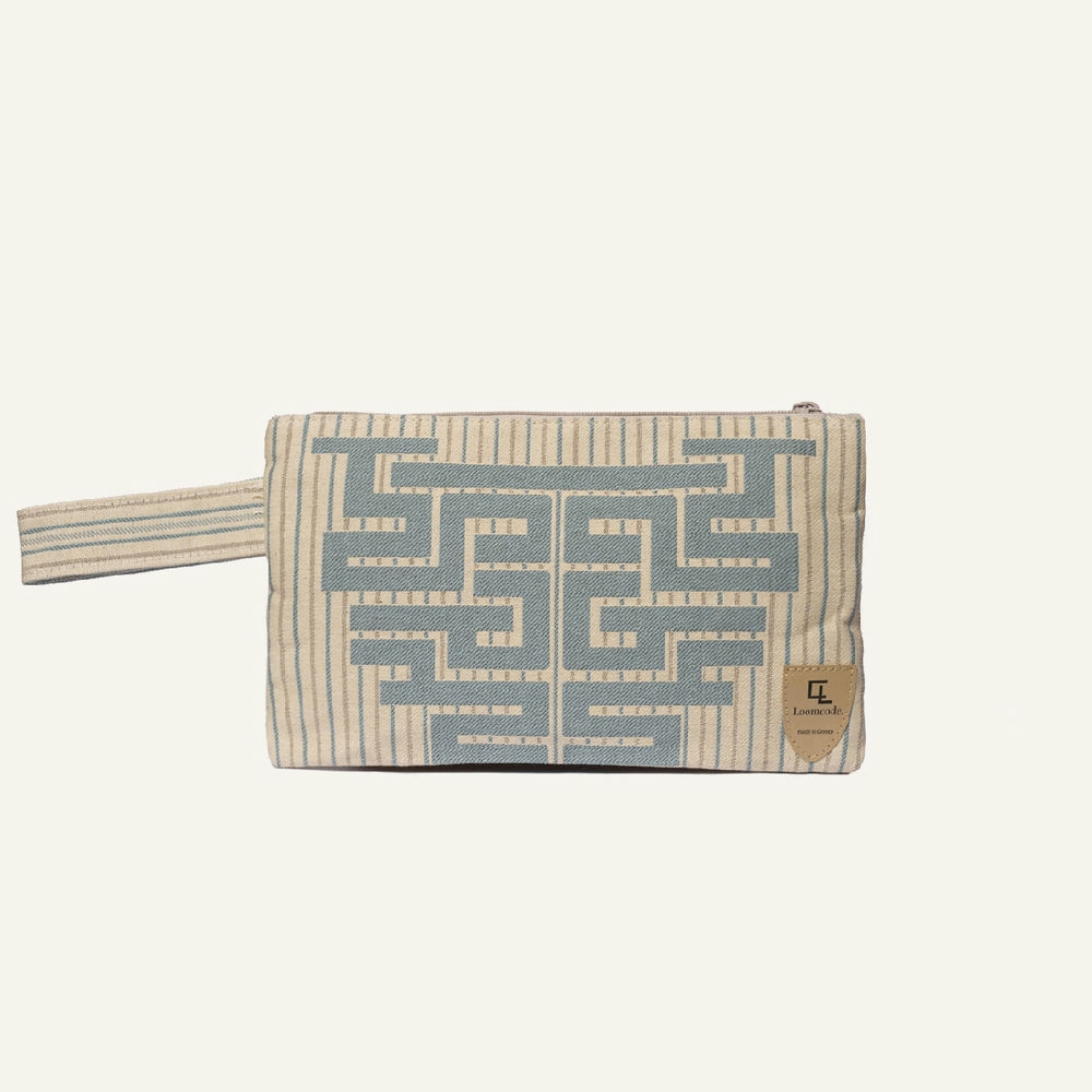 Zipped Clutch Maze Aqua